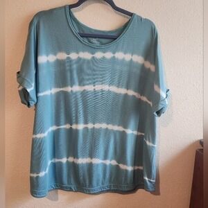 J. Jill Fit Tie-Dye Tee Shirt‎ Short Sleeve Cotton Modal Size 1X Beach Summer